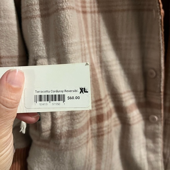 Reversible rust colored corduroy and plaid jacket NWT - Picture 6 of 9